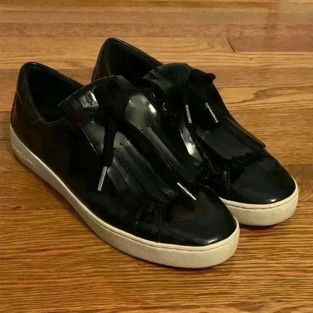 MICHAEL Michael Kors - Keaton Kiltie patent leather sneakers, size 8.5